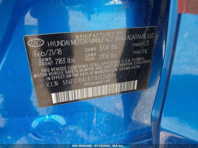 2018 HYUNDAI ELANTRA 5NPD84LF7JH326884 Photo 8