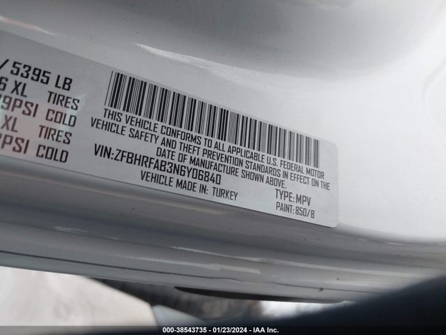 ZFBHRFAB3N6Y06840 RAM Promaster City Cargo Van