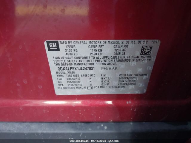 3GKALPEX1JL247031 GMC Terrain Slt
