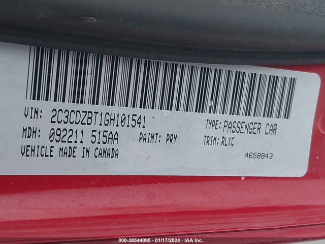 Dodge Challenger R/t Plus 2016 2C3CDZBT1GH101541 Image 9