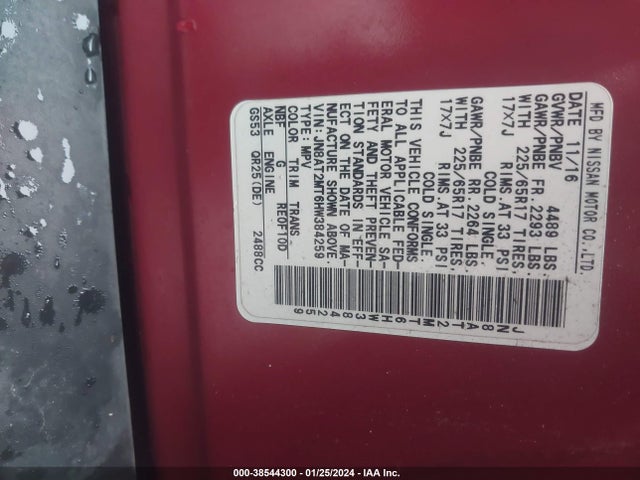 Nissan ROGUE SV 2017 JN8AT2MT6HW384259 Image 9