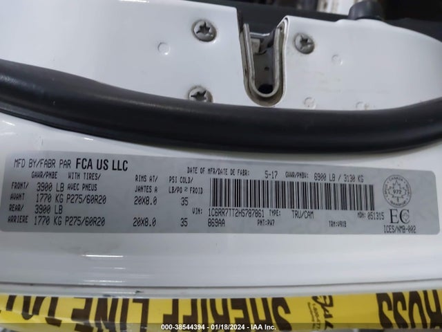RAM 1500 Slt 2017 1C6RR7TT2HS787861 Image 9