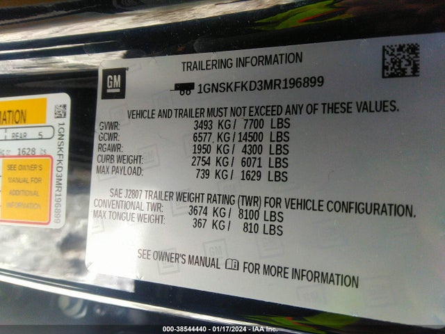 Chevrolet Suburban 4wd Premier 2021 1GNSKFKD3MR196899 Image 9