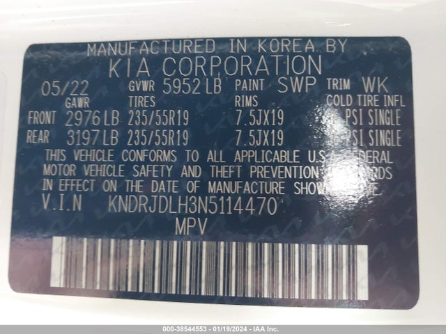 KIA Sorento Plug-in Hybrid Sx 2022 KNDRJDLH3N5114470 Image 9