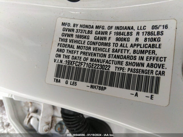Honda CIVIC EX 2016 19XFC2F71GE223022 Image 9