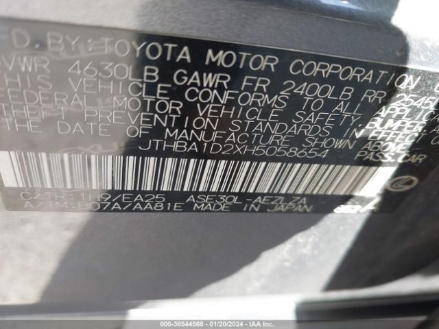 JTHBA1D2XH5058654 Lexus IS 200T