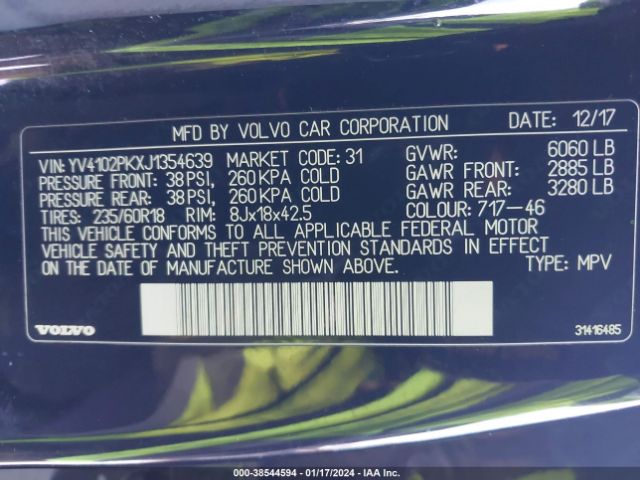 2018 VOLVO XC90 YV4102PKXJ1354639 Photo 8