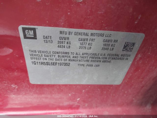 1G11H5SL6EF197352 Chevrolet Malibu 1lz