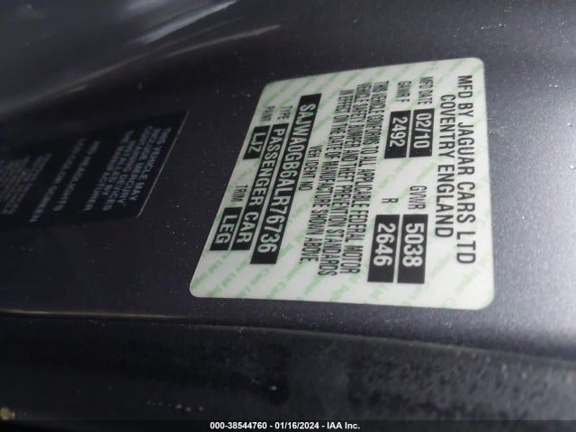 2010 JAGUAR XF SAJWA0GB6ALR76736 Photo 8