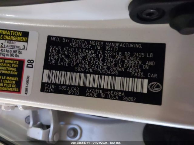 58AFA1C11PU034585 Lexus Es 300h Ultra Luxury
