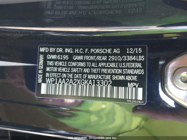 2016 PORSCHE CAYENNE WP1AA2A2XGKA13302 Photo 8