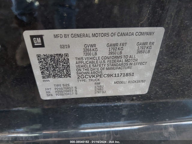 Chevrolet Silverado 1500 Ld Lt 2019 2GCVKPEC9K1171851 Image 9