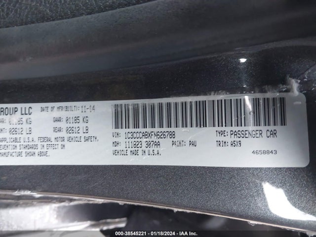 Chrysler 200 Limited 2015 1C3CCCABXFN626788 Image 9