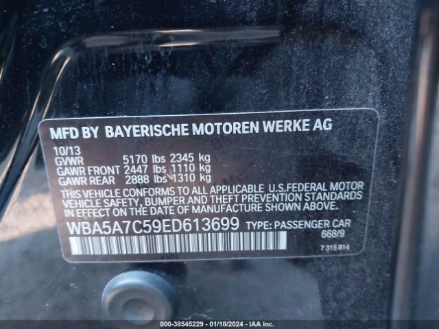 WBA5A7C59ED613699 BMW 528i Xdrive