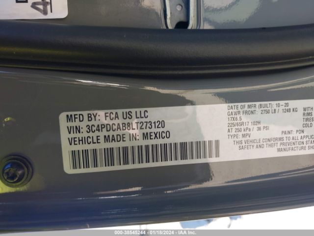 3C4PDCAB8LT273120 Dodge Journey Se Value