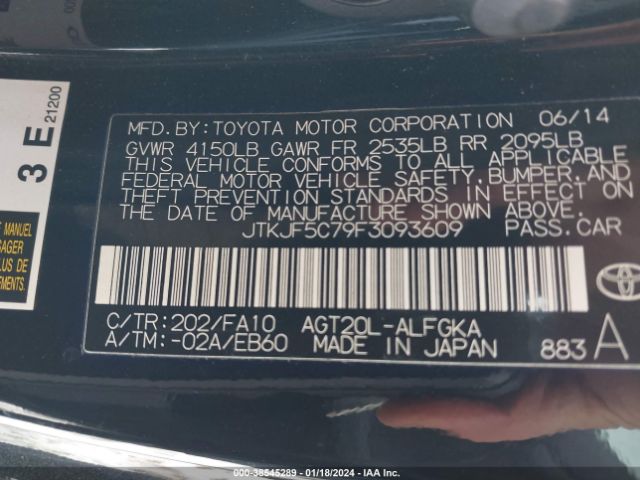 JTKJF5C79F3093609 Scion TC