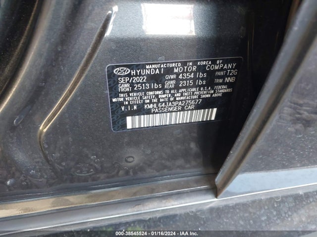 Hyundai SONATA SEL 2023 KMHL64JA3PA275677 Image 9