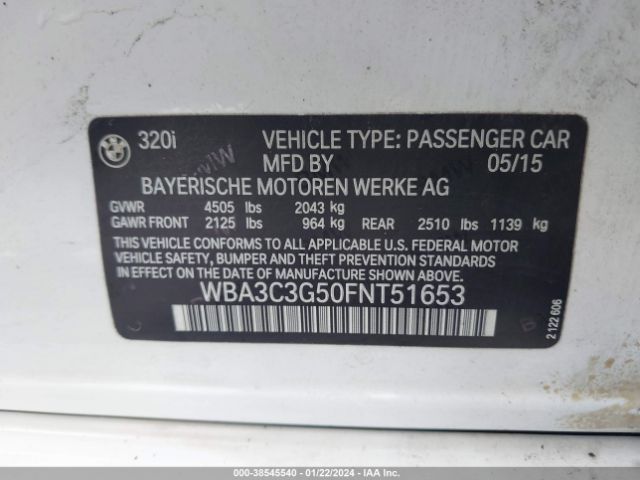 WBA3C3G50FNT51653 BMW 320i Xdrive