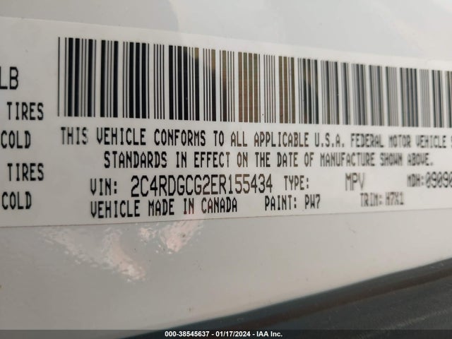 Dodge Grand Caravan Sxt 2014 2C4RDGCG2ER155434 Image 9