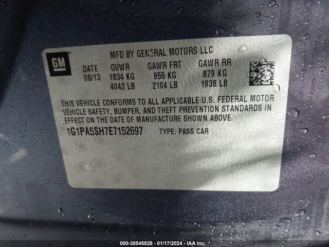 Chevrolet Cruze Ls Auto 2014 1G1PA5SH7E7152697 Image 9