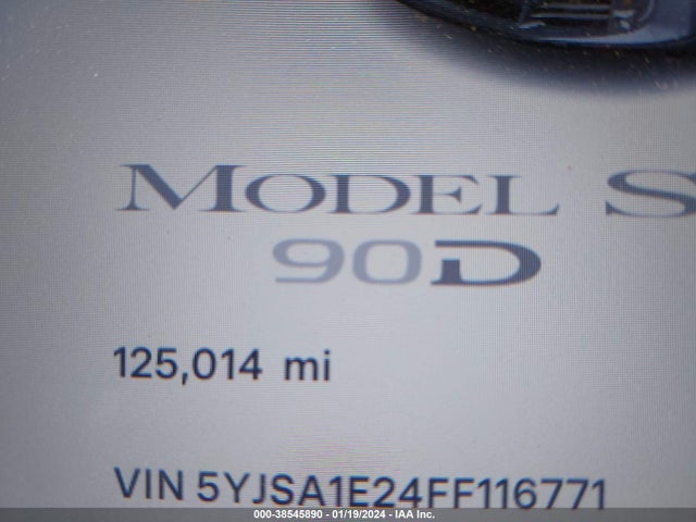 Tesla Model S 70d/85d/p85d 2015 5YJSA1E24FF116771 Image 7