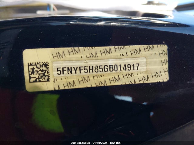 Honda Pilot Ex-l 2016 5FNYF5H85GB014917 Image 9