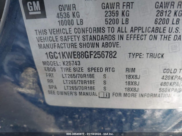 Chevrolet Silverado 2500hd Ltz 2016 1GC1KWE88GF256782 Image 9