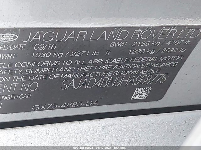 2017 JAGUAR XE SAJAD4BN9HA968775 Photo 8