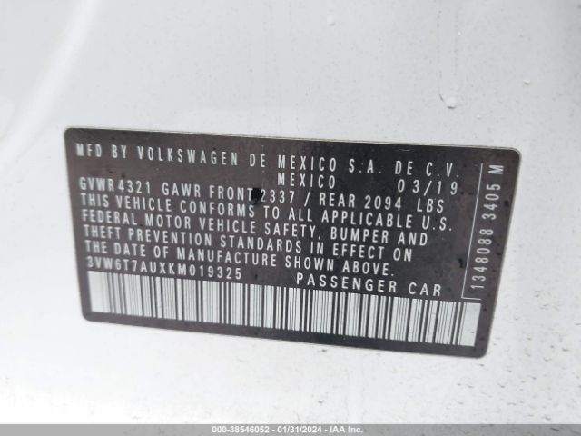 3VW6T7AUXKM019325 Volkswagen Golf Gti 2.0t Autobahn/2.0t Rabbit Edition/2.0t S/2.0t Se