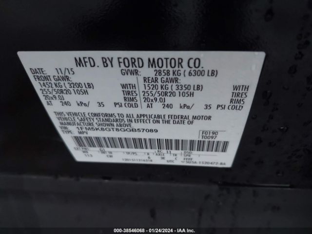 1FM5K8GT8GGB57089 Ford EXPLORER SPORT