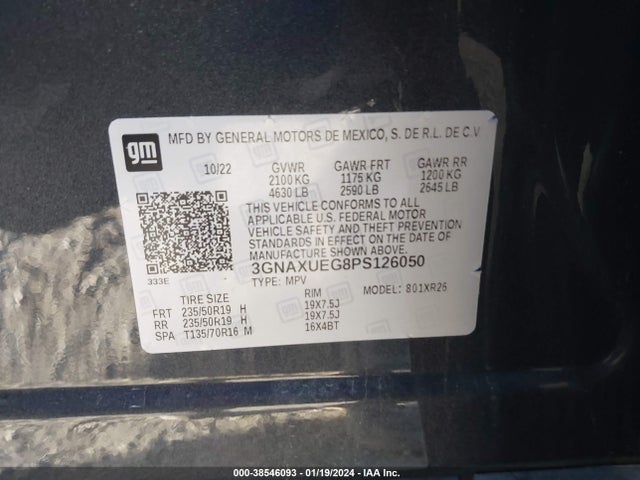 Chevrolet Equinox Awd Lt 2023 3GNAXUEG8PS126050 Image 9