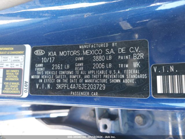 KIA FORTE LX 2018 3KPFL4A76JE203729 Image 9