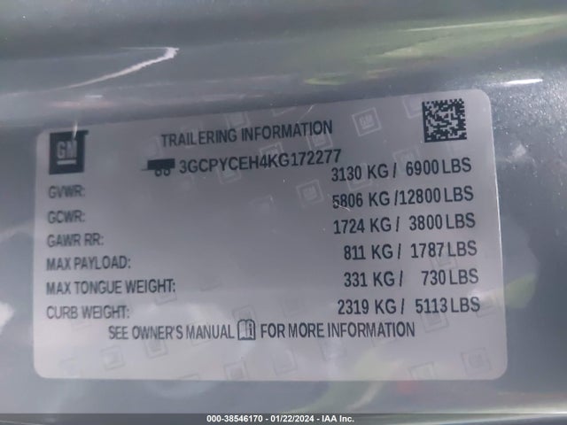 Chevrolet Silverado 1500 Custom Trail Boss 2019 3GCPYCEH4KG172277 Image 9