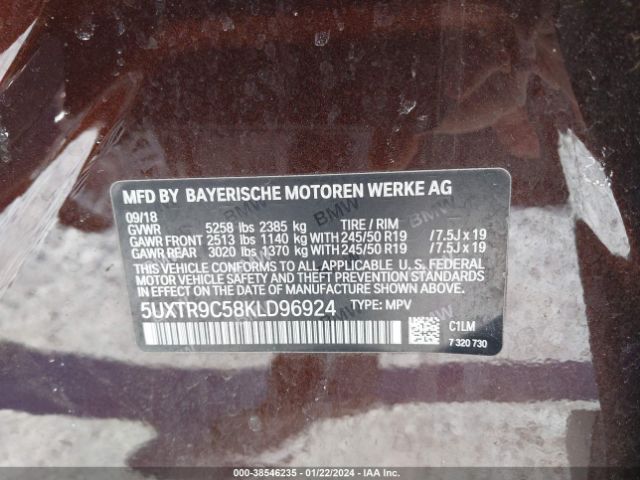 5UXTR9C58KLD96924 BMW X3 Xdrive30i
