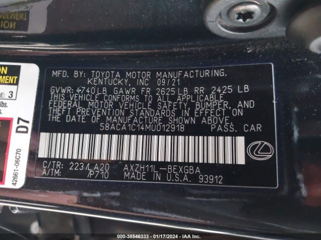 58ACA1C14MU012918 Lexus ES 300H