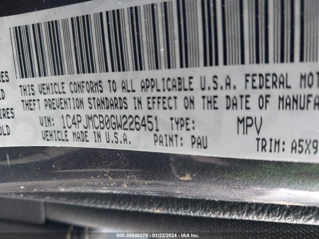 1C4PJMCB0GW226451 Jeep Cherokee Altitude