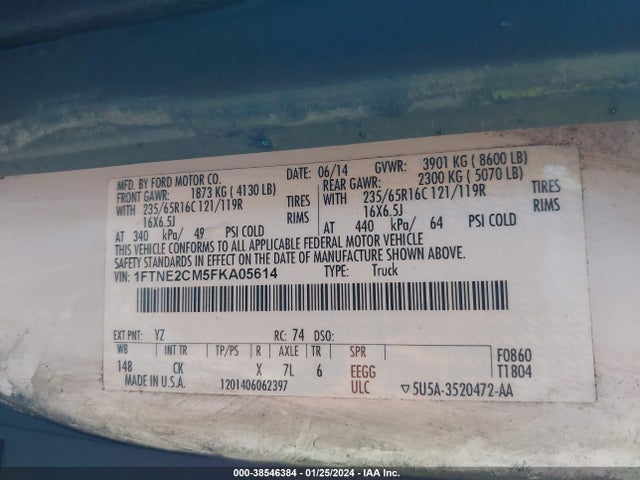 Ford Transit-150 2015 1FTNE2CM5FKA05614 Image 9