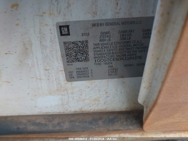 Chevrolet Colorado Lt 2019 1GCGTCEN3K1104376 Image 9