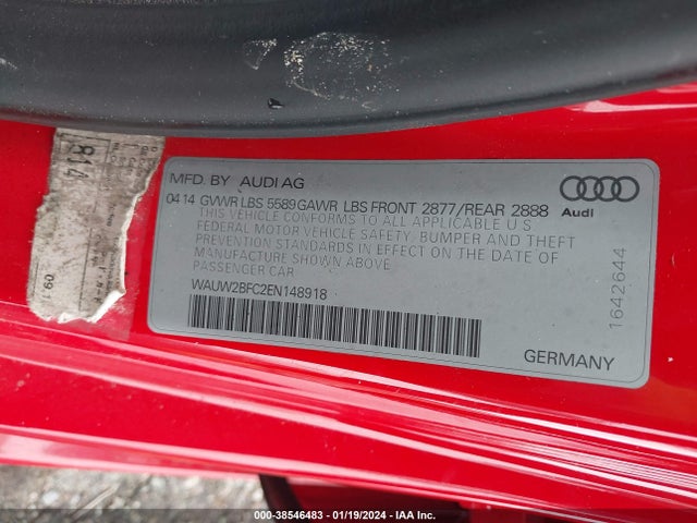 WAUW2BFC2EN148918 Audi S7 4.0t Prestige