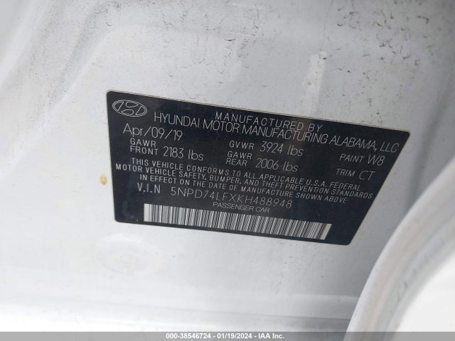 Hyundai ELANTRA SE 2019 5NPD74LFXKH488948 Image 9