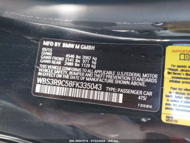 WBS3R9C58FK335043 BMW M4