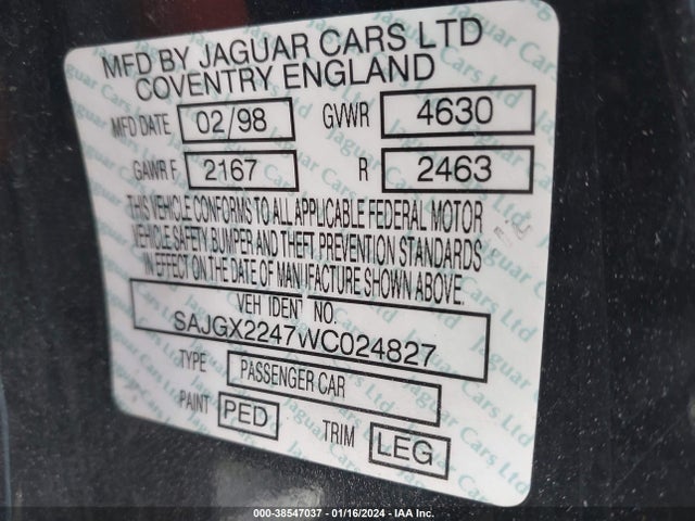 1998 JAGUAR XK8 SAJGX2247WC024827 Photo 8