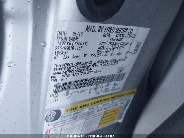 Ford Expedition Xlt 2015 1FMJU1HT3FEF50345 Image 9