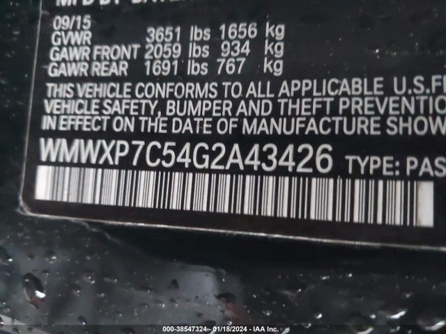 2016 MINI HARDTOP WMWXP7C54G2A43426 Photo 8
