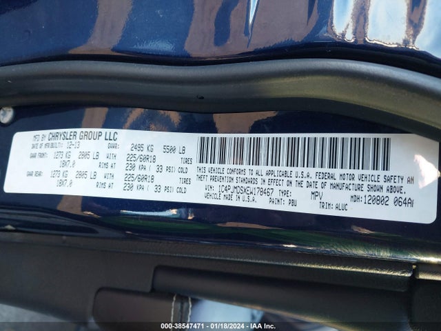 Jeep Cherokee Limited 2014 1C4PJMDSXEW178467 Image 9