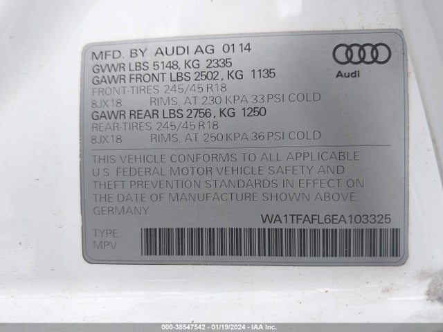 WA1TFAFL6EA103325 Audi Allroad 2.0t Premium