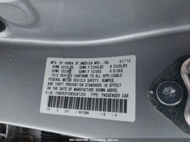 1HGCR2F38EA281354 Honda ACCORD LX