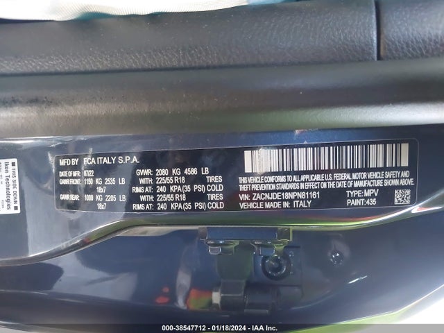 ZACNJDE18NPN81161 Jeep Renegade Altitude 4x4