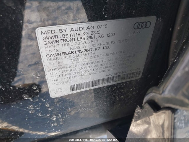 WA1AECF30L1003109 Audi Q3 Premium 45 Tfsi Quattro Tiptronic