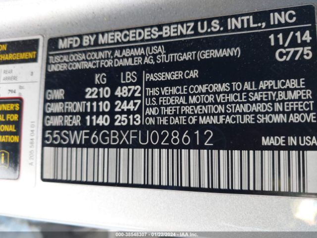 55SWF6GBXFU028612 Mercedes-Benz C 400 4matic